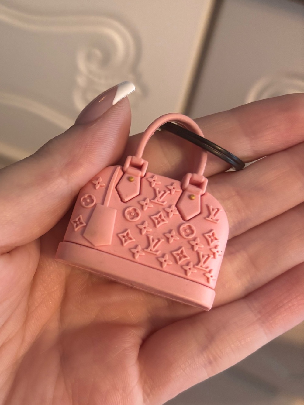 Pink Monogram Bag Keychain